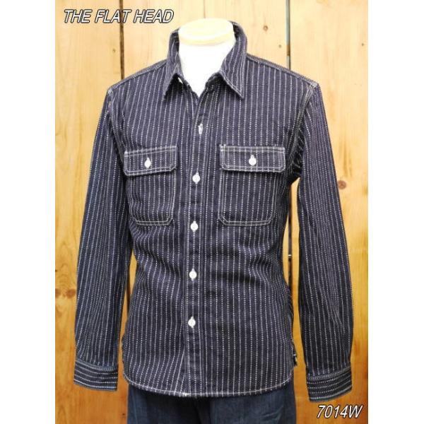 THE FLAT HEAD フラットヘッド　ウォバッシュ　シャツ　デニム　L The Flat Head フラットヘッド シャツ 7014W ウォバッシュワーク