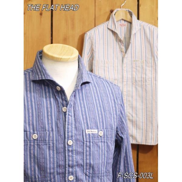 THE FLAT HEAD ドビーストライプ　ワークシャツ　size 38 The Flat Head フラットヘッド シャツ F-SCS-003L ドビー