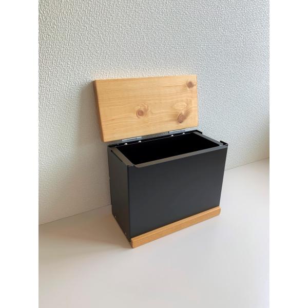 サニタリーボックス 木製 蓋付 トイレポット ダストボックス ブラック アイアン A 67 1 Craftec Shop 通販 Yahoo ショッピング