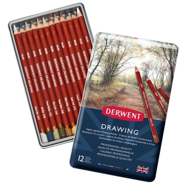 Derwent ダーウェント 色鉛筆 ドローイングペンシル 12色セット 0700671