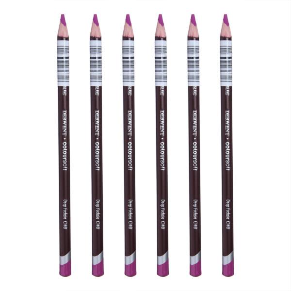 Derwent ダーウェント 色鉛筆カラーソフト フューシャ C140 ケース6本 0700966