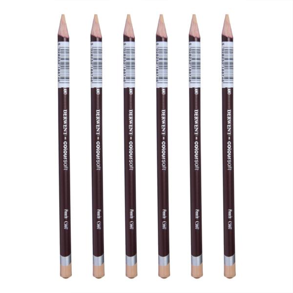 Derwent ダーウェント 色鉛筆カラーソフト ピーチ C560 ケース6本 0701008