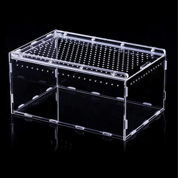 SAYPANLAR 爬虫類 ケージ 30 × 20 × 15 CMレプタイルボックス換気 アクリル素材 透明 爬虫類ケージ 飼育容器 アクリ