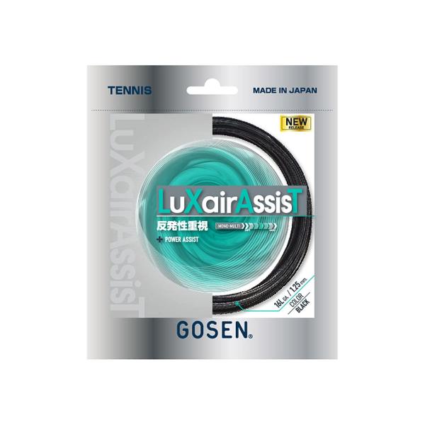 ゴーセン GOSEN テニスガット・ストリング ラクシア アシスト LuXairAssisT 16L ブラック TSLXA1BK