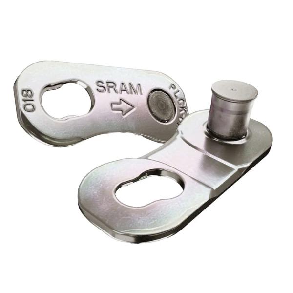 スラム(SRAM) PowerLock ROAD フラットトップチェーン用 12S 4個入り ニッケル/シルバー