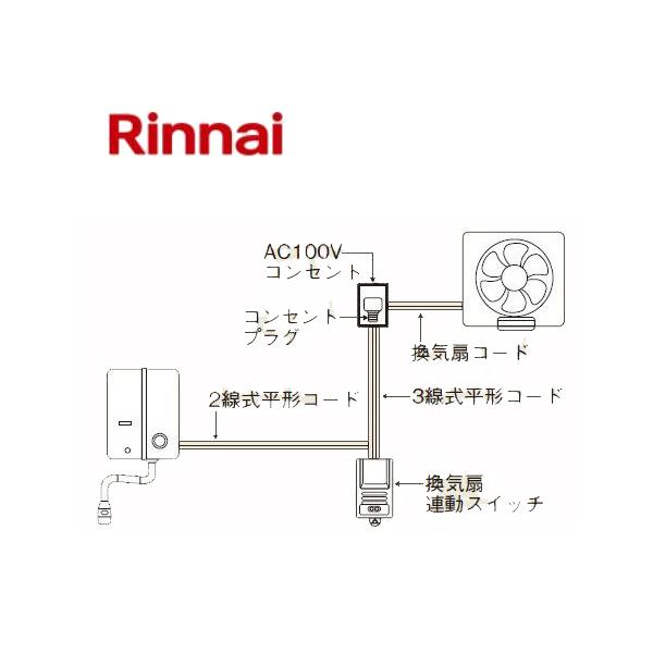 リンナイ Rinnai 【FY-GA92-R】 換気扇連動スイッチ リンナイ 小型湯沸器オプション 換気扇連動スイッチ FY-GA92-R