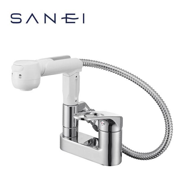 あすつく対応 SANEI シングルスプレー混合栓 K37100-W 洗髪用 あすつく対応 SANEI シングルスプレー混合栓 K37100-W 洗髪用