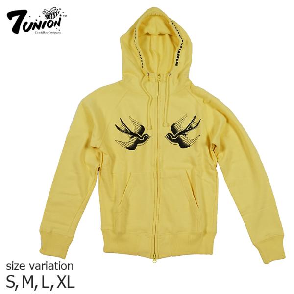 7UNION XD-10F-903 ZIP HOODIE S/M/L Yellow �Z�u�����j�I�� �t�[�h �W�b�v �X�g���[�g