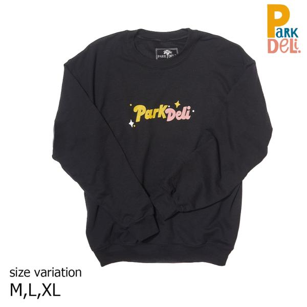 Park Deli X KATE PRIOR SOUP-ER CREWNECK BLACK �p�[�N�f�� �N���[�l�b�N �g���[�i�[ �X�P�[�g�{�[�h �X�P�{�[