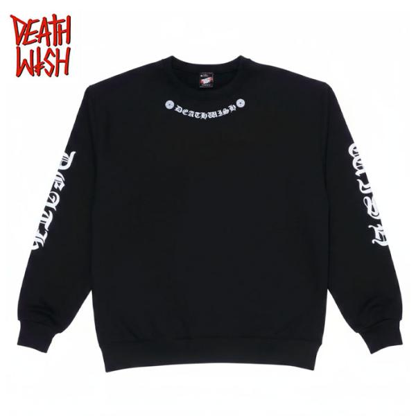 DEATH WISH THELEMA BLACK CREWNECK デスウィッシュ ロングスリーブ ロンT スケートボード スケボー