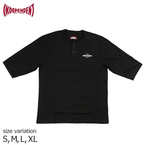 INDEPENDENT OGBC 3/4 SLEEVE HENLEY BLACK Cfyfg w[ 7 XP[g Xg[g @XP{[