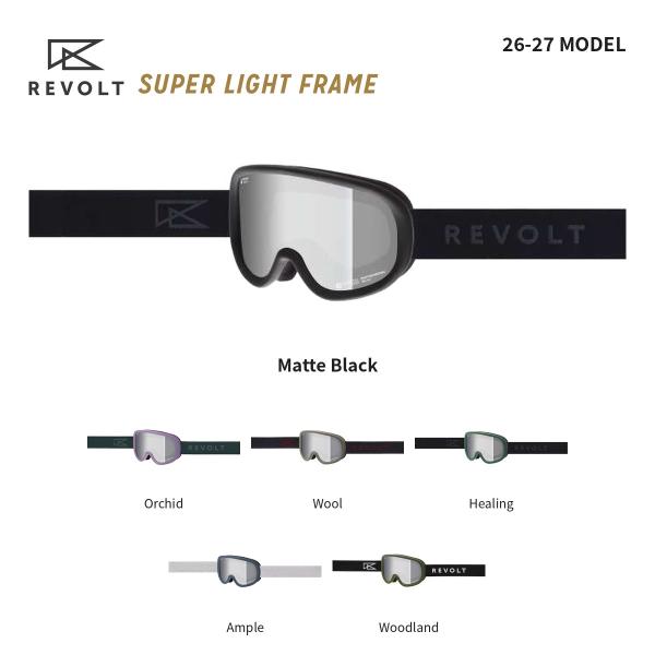 予約 26-27 REVOLT リボルト SUPER LIGHT FRAME スーパーライトフレーム 全6色 ゴーグル 調光レンズ 平面 マグネットバックル スノーボード スキー 日本正規品