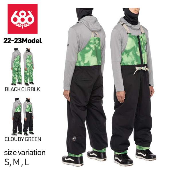 22-23 686 Dojo Bib �E�F�A �p���c BLACK CLRBLK CLOUDY GREEN �X�m�[�{�[�h �X�m�[�E�F�A �X�m�{�[ �h��