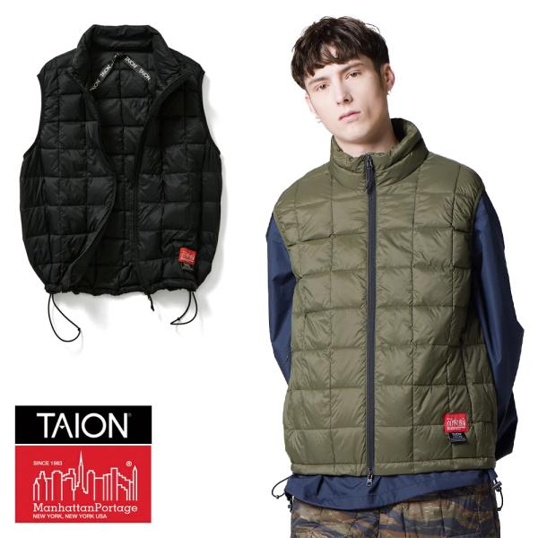 【新品未使用】マンハッタンポーテージ×TAION ダウンベスト/Mサイズ TAION（タイオン） タイオン正規品 Manhattan Portage(マンハッタン