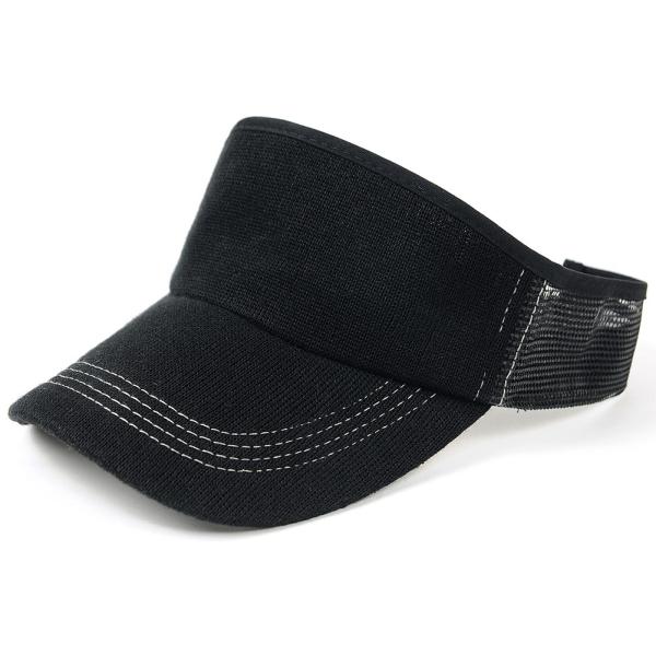 【公式】BIGWATCH 大きいサイズ 帽子 XL メンズ 無地 ヘンプMIX　サンバイザー ブラック 黒    ビッグワッチ正規品 SBMH-02 UVケア