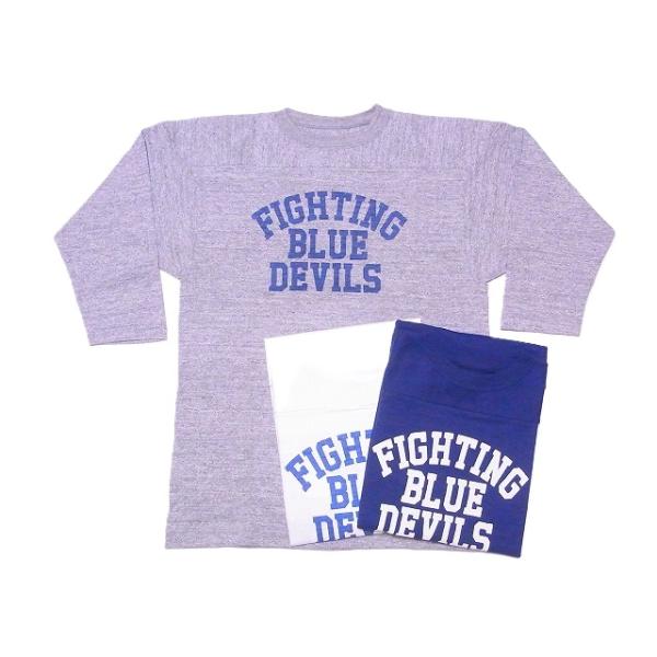 ウエアハウス WAREHOUSE フットボールT 4063 BLUE DEVILS 7分袖 フットボールTシャツ 七分袖 FBT