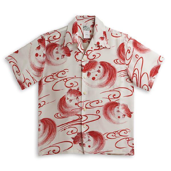 LALAKAI[ララカイ] アロハシャツ Kingyo-4 (RED) : American Clothing 