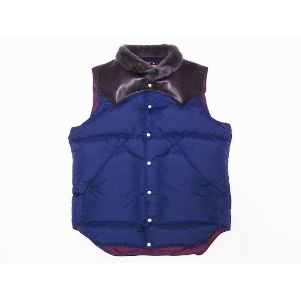 ウエアハウスxロッキーマウンテンダウンベスト　ブラックxレザー WAREHOUSE WAREHOUSE[ウエアハウス]×ROCKY MOUNTAIN[ロッキー