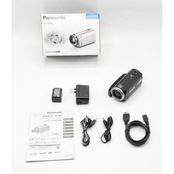 中古 パナソニック HDビデオカメラ V480MS 32GB 高倍率90倍ズーム