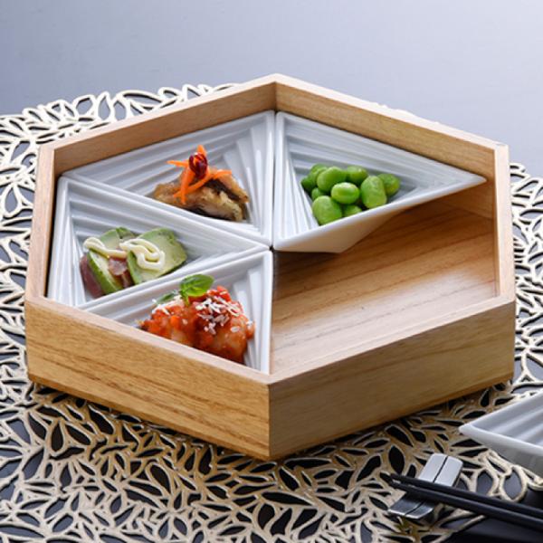 波佐見焼 トライアングル６個用 専用桐箱（クリア） 食器 お皿 皿 小鉢 鉢 豆皿 洋食器 白 ホワイト 日本製 国産 日本産 おしゃれ