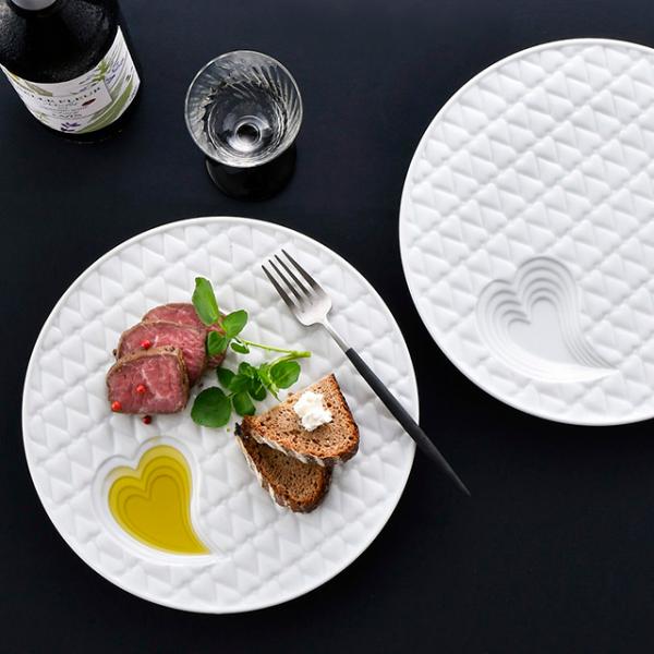波佐見焼 ハートフル・キルティングプレート オリジナルBOX入り 食器 お皿 プレート 洋食器 白 ホワイト 日本製 国産 おしゃれ