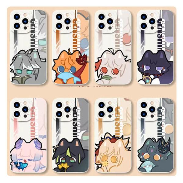 原神 風 スマホケース iPhoneケース かわいい カートゥーンソフトケース 落下防止 耐衝撃 多機種対応 キャラクター風 デコケース ガーリー プレゼント