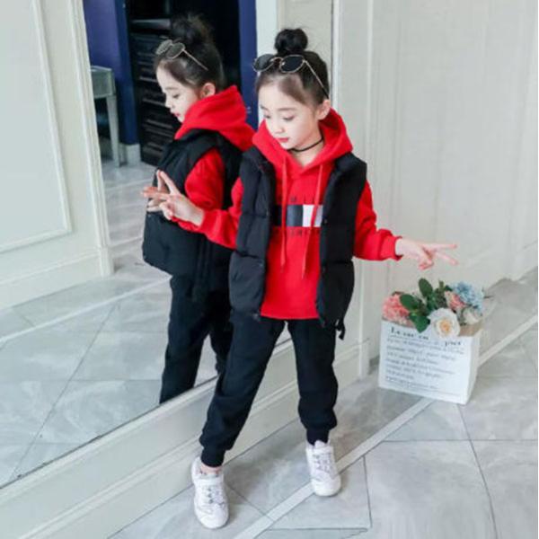 3色 子供服 男の子 トレーナー キッズ セットアップ ベスト 長袖