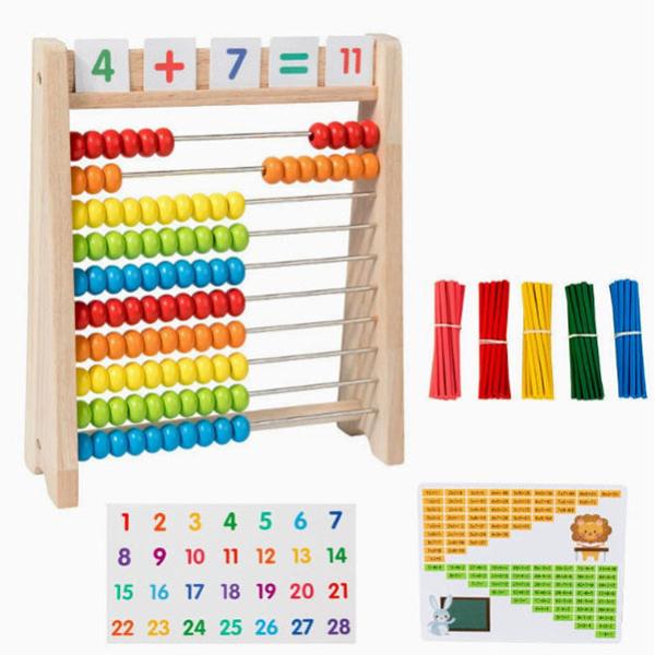 ラッピング 無料 対応 100玉そろばん＋数字カード＋数え棒セット 百玉