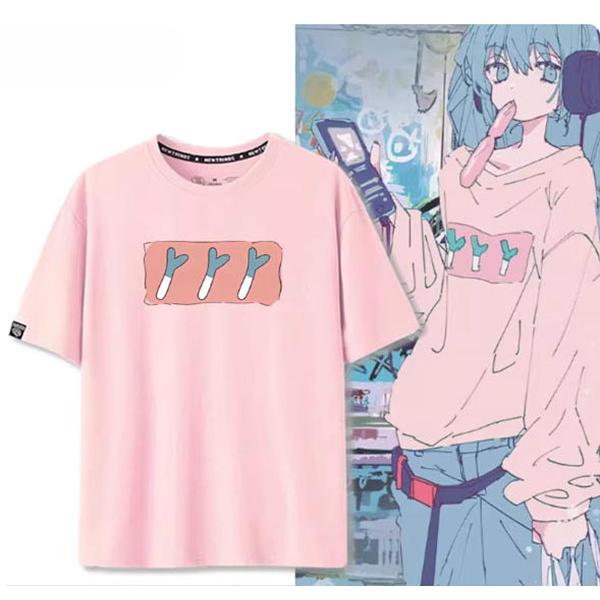 初音ミク風 Tシャツ 半袖 春夏 男女兼用 ペアルック 周辺 大人用 通気