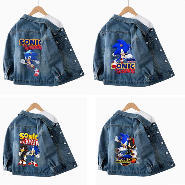 デニムコート ソニック・ザ・ムービー 子供服 グッズ パーカー ジャケット 長袖 原宿風 デニム 付き 印刷 アニメグッズ 柔らかく快適 カジュア