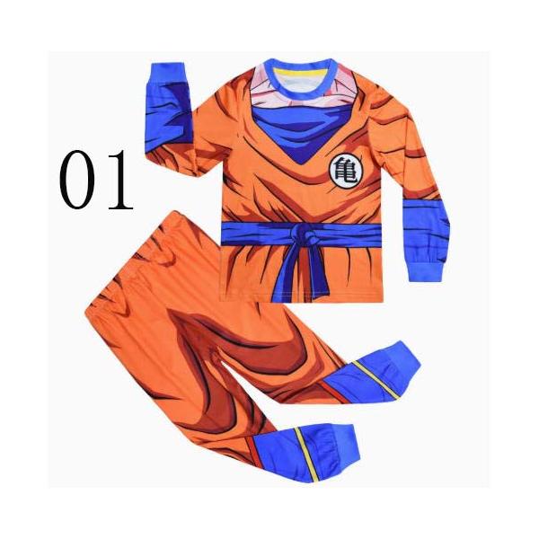 3色 Tシャツ 長袖 パジャマ 上下セット 子供服 上下セット キッズ 夏 夏パジャマ ルームウェア 男の子 スーパーマンドラゴンボール パジャマ 長袖 男の子透気性