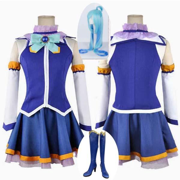 この素晴らしい世界に祝福を！ アクア コスプレ衣装 ウィッグ 靴