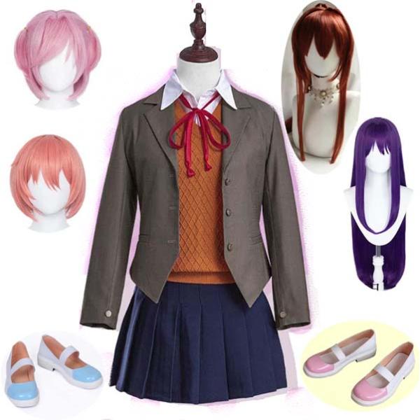 ドキドキ文芸部プラス Monika モニカ Natsuki なつき Yuri 優里 Sayori 紗世里 コスプレ衣装 常服 ハロウィン クリスマス 仮装 クリスマス 変装活動