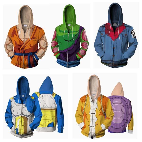 ドラゴンボールシリーズ 3D プリントパーカー ジップアップ アニメコスプレ グッズ