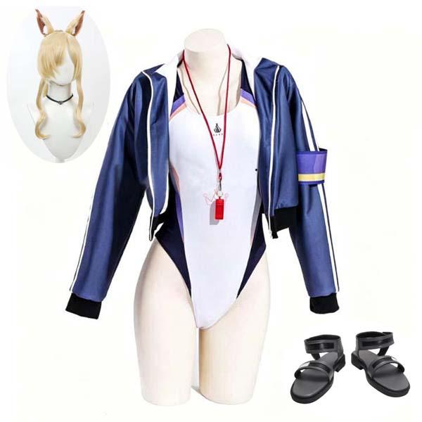 ブルーアーカイブ　カンナ水着　コスプレ衣装＋ウィッグセット ブルーアーカイブ-Blue Archive- 尾刃 カンナ 水着コスプレ衣装
