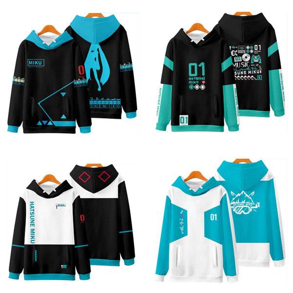 新品未使用送料無料  初音ミク 風 コスプレ衣装 スウェット パーカー フード付き 春秋 薄手 付き 男女兼用 ハロウィン 仮装薄め仕様◆カラー：写真参照【生地】：ポリエステル◆サイズ：cm（写真参照）