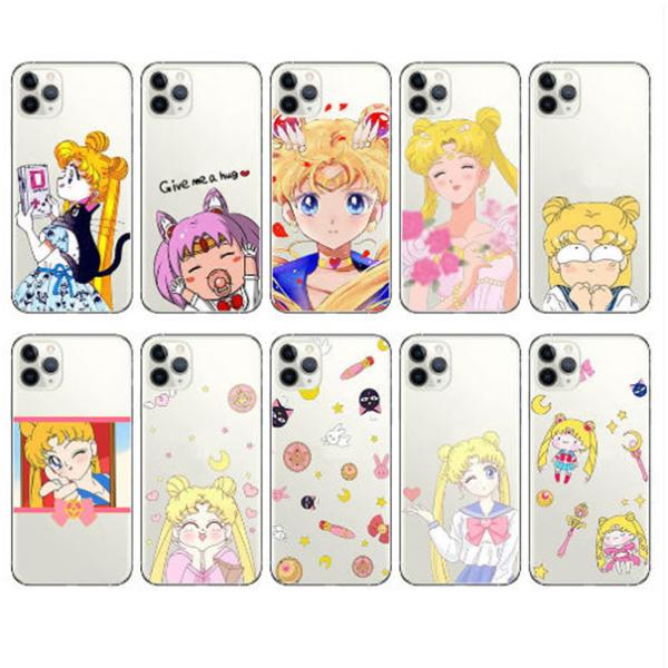 美少女戦士セーラームーン 風 iPhoneケース かわいい カートゥーンソフトケース 落下防止 耐衝撃 多機種対応 キャラクター風 デコケース ガーリー プレゼントTPU