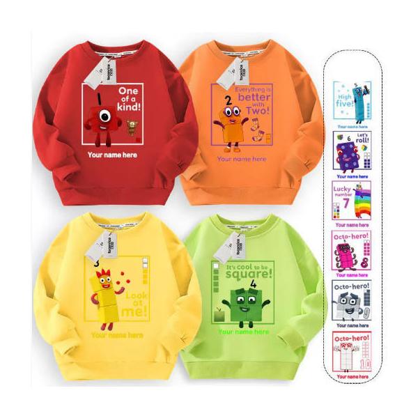 15色 新品 子供成人服 長袖 パーカー Numberblocks 春 秋 冬 アイテム トップス 男の子 女の子 丸い襟 可愛い キッズ グッズ 子供服 誕生日 グッズ プレゼント