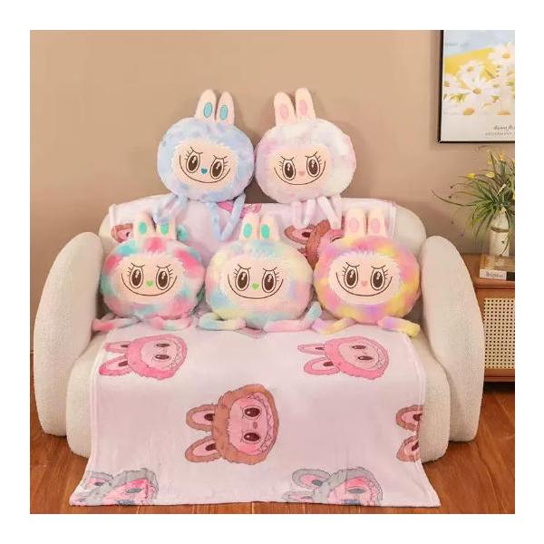 新品未使用 labubuラブブ ぬいぐるみ ブランケット付き ギフト クッション 抱き枕 洗える お昼寝 抱き枕 ベビークッション 大きいぬいぐるみ 女の子 かわいい プレゼント◆カラー：写真参照◆サイズ：cm（写真参照）
