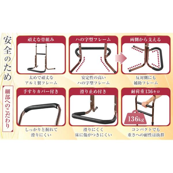 �����オ��⏕��� �肷�� ���p�i �����オ��T�|�[�g �����p �A���~�� �������� �ő�90cm �E���^���J�o�[ ����~�� �y�� �ω׏d136kg ���i�摜4