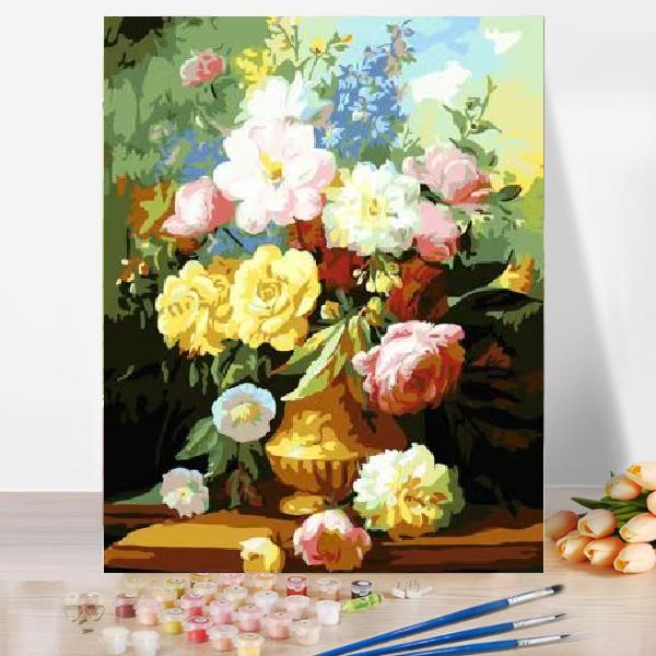 油絵 絵画 壁掛け 大人の塗り絵 セット インテリア 美術品 パステスローズ DIY絵 キャンバス 数字  壁装飾  名画 手作り 敬老の日 母の日 父の日