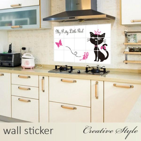 ウォールステッカー キッチン 可愛い黒猫 壁紙シール キッチンシール おしゃれ ウォールシール Ws Ay3003 Creative Style 通販 Yahoo ショッピング