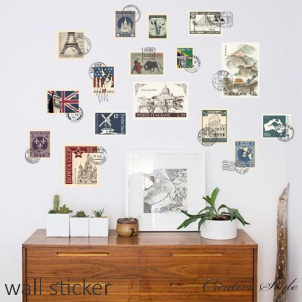 ウォールステッカー 世界の切手 北欧 英字 モダン おしゃれ 壁紙シール ウォールシール はがせる 壁飾り 模様換え Ws Sk9169 Creative Style 通販 Yahoo ショッピング