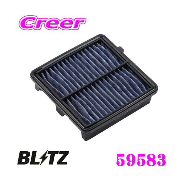 【純正品番17220-RB0-000対応品】・BLITZのサスパワーエアフィルターLM、59583です。・SUS POWERコアタイプで実績の高い、特殊乾式繊維＆ステンレスの特殊二層構造を採用した、純正交換タイプのエアフィルターです。・素材...