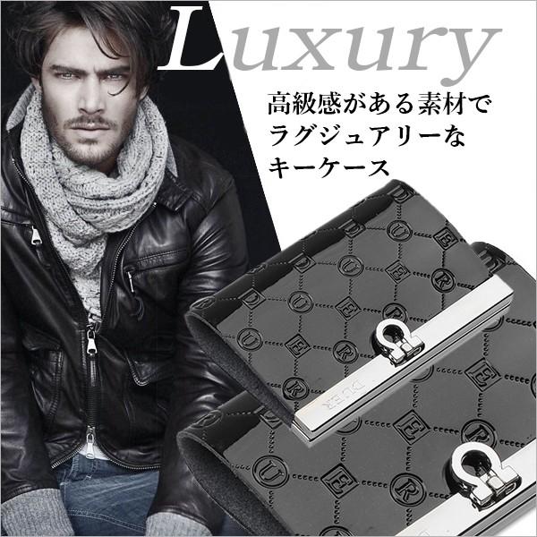 キーケース レディース メンズ エナメル レザー キーホルダー