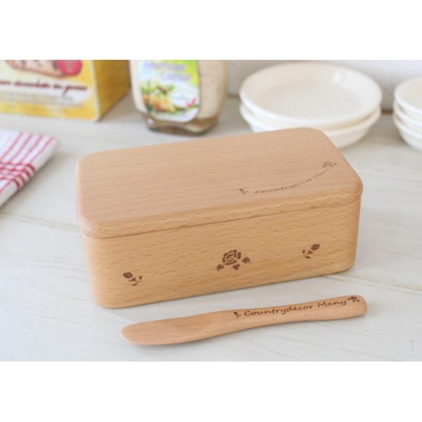 マニーローズ ウッドバターケース&バターナイフ新品