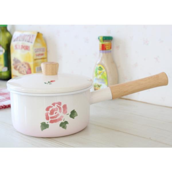 セゾンドローズ片手鍋ホーロー