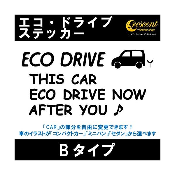 エコ ドライブ ECO DRIVE ステッカー Bタイプ 全26色 車 燃費 安全 運転 シール デカール