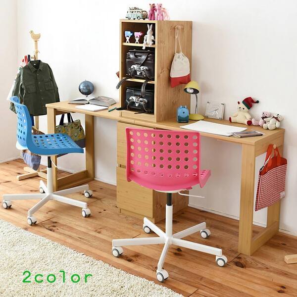 コンパクト ツインデスク ラック ＆ チェスト セット 2人用 デスク