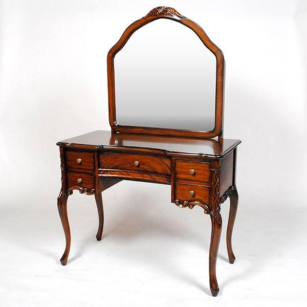 ドレッサー 猫足 幅95cm 丸 アンティーク調 マホガニー 輸入家具 鏡台